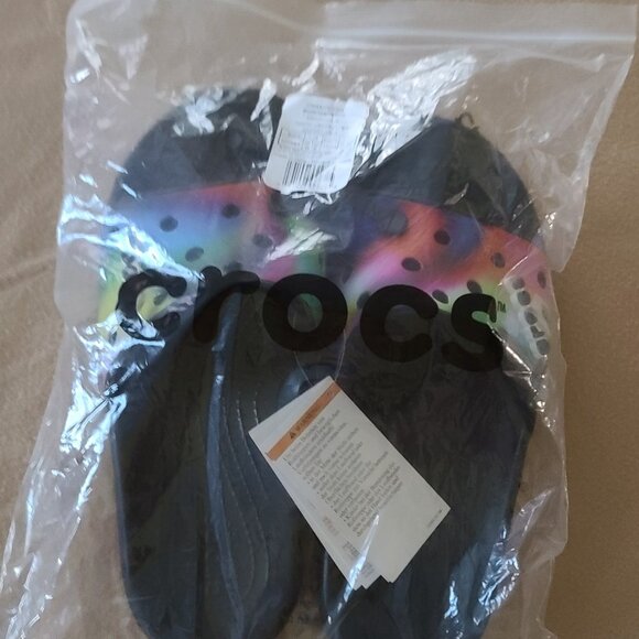 Crocs Classic Solarized Slide Unisex M10 W12 Rainbow Multicolor Tie Dye NEW - Picture 10 of 10